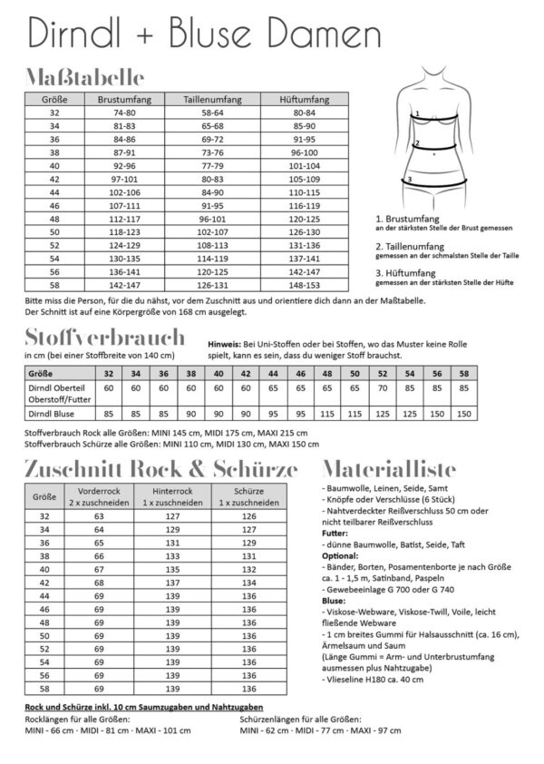 Dirndl Damen inkl. Bluse – Bild 2