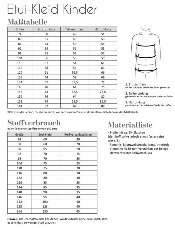 Etui-Kleid Kinder – Bild 2