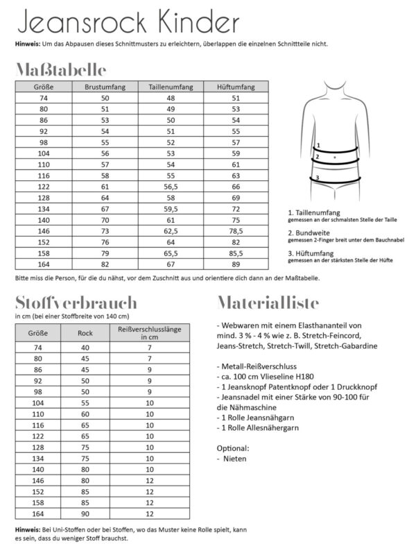 Jeansrock Kinder – Bild 2