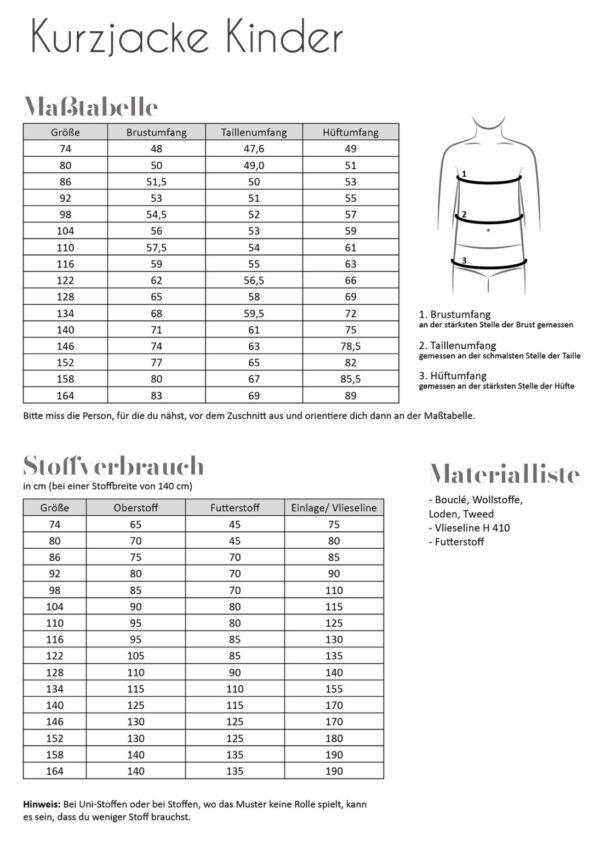Kurzjacke Kinder – Bild 2